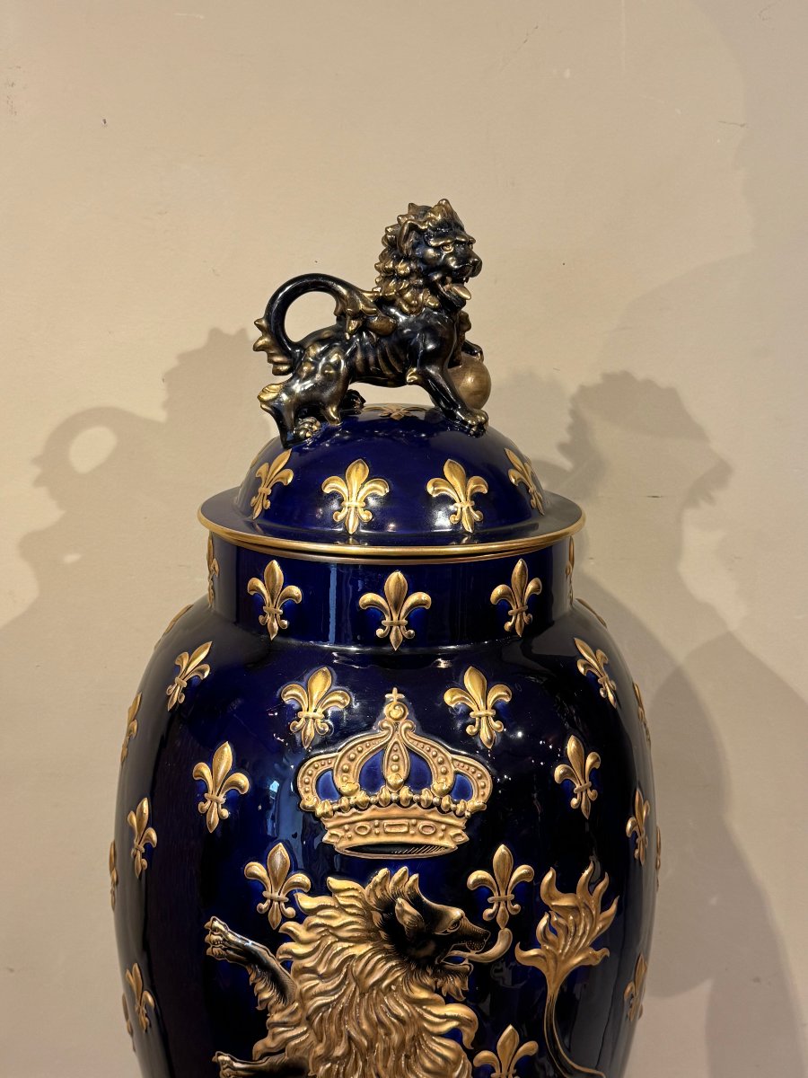 Grande potiche en faïence de Lunéville,  Keller et Guérin,19e s.-photo-2