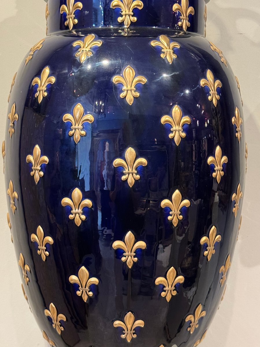 Grande potiche en faïence de Lunéville,  Keller et Guérin,19e s.-photo-3