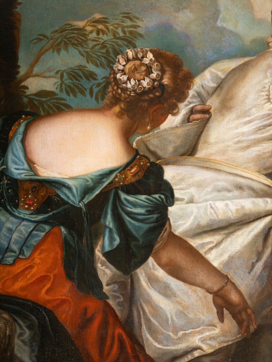 "the Choice Of Hercules," Very Large Oil On Canvas, Italy, 18th Century.-photo-4