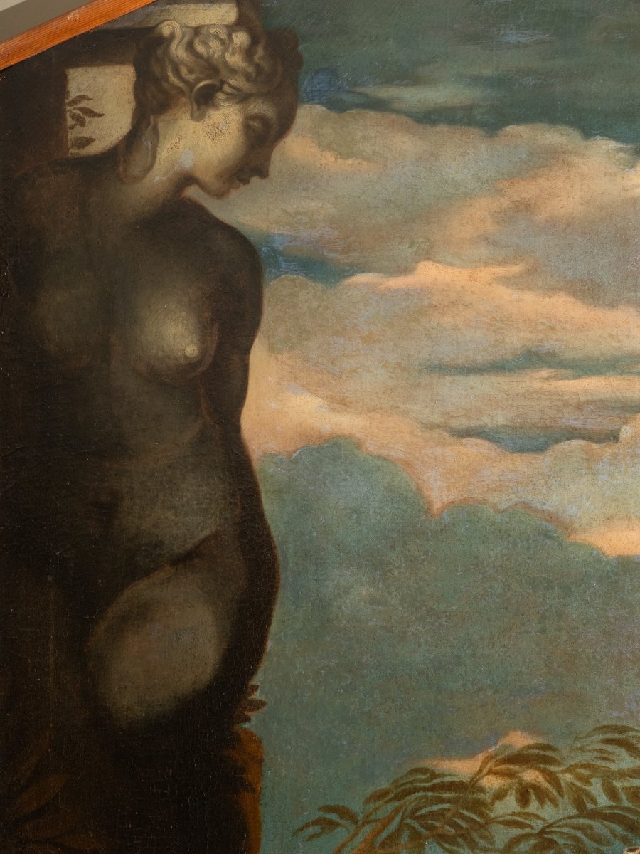 "the Choice Of Hercules," Very Large Oil On Canvas, Italy, 18th Century.-photo-3