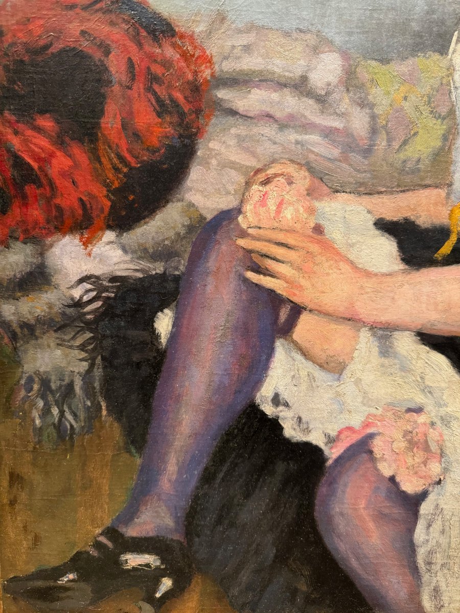 Young French Cancan Dancer Getting Ready, Attributed To Claude Firmin, Circa 1890-photo-3