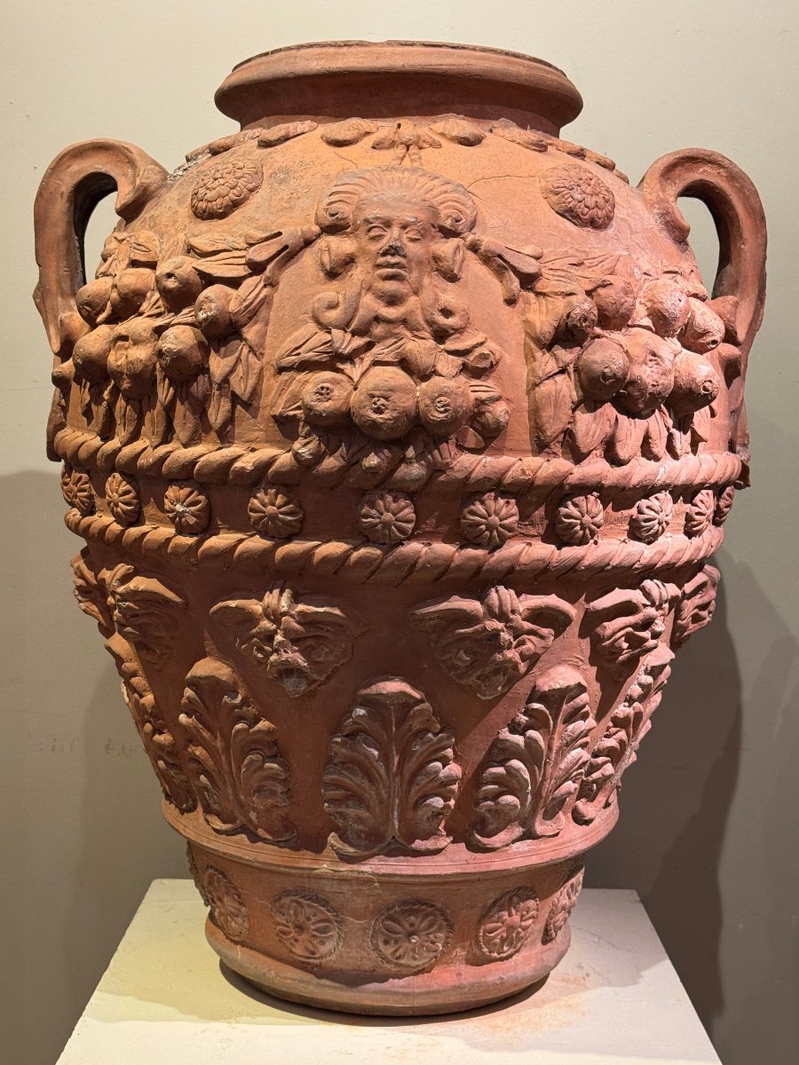 Large Terracotta Jar From Impruneta, Italy, Late 19th Century.