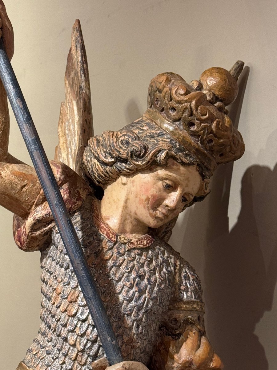 " Saint Michel terrassant le dragon", Italie, 18e s.-photo-4