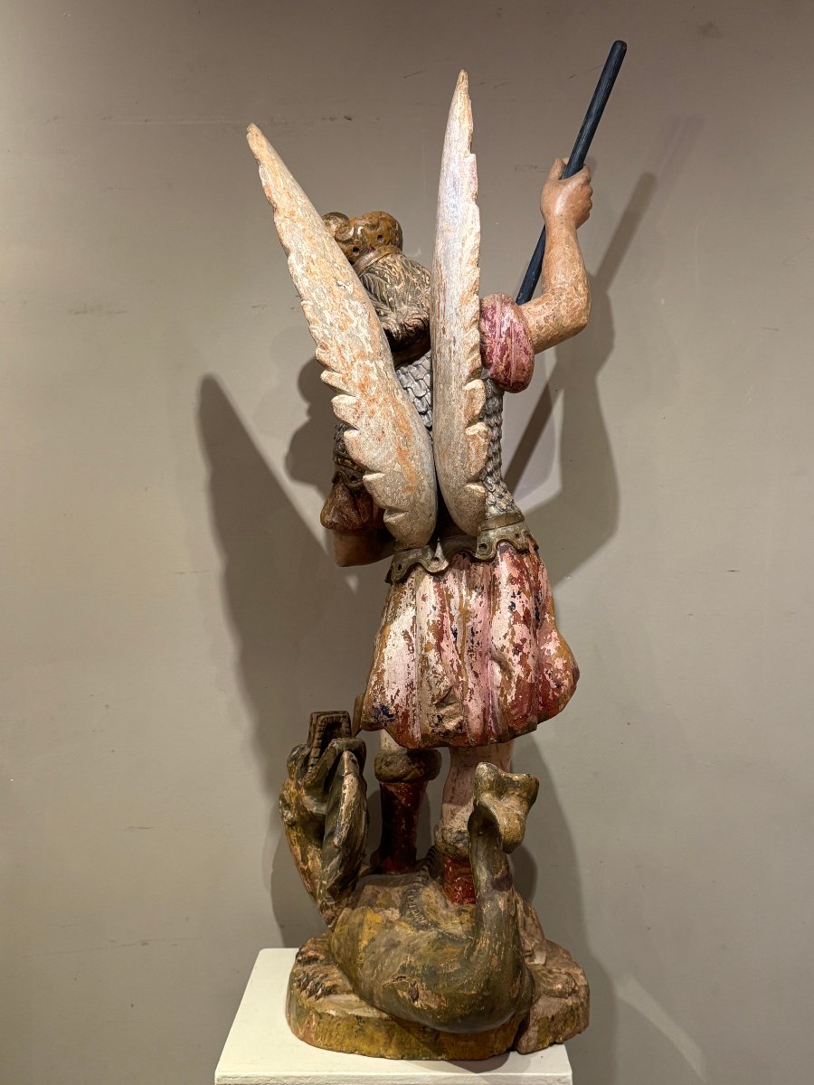 " Saint Michel terrassant le dragon", Italie, 18e s.-photo-6