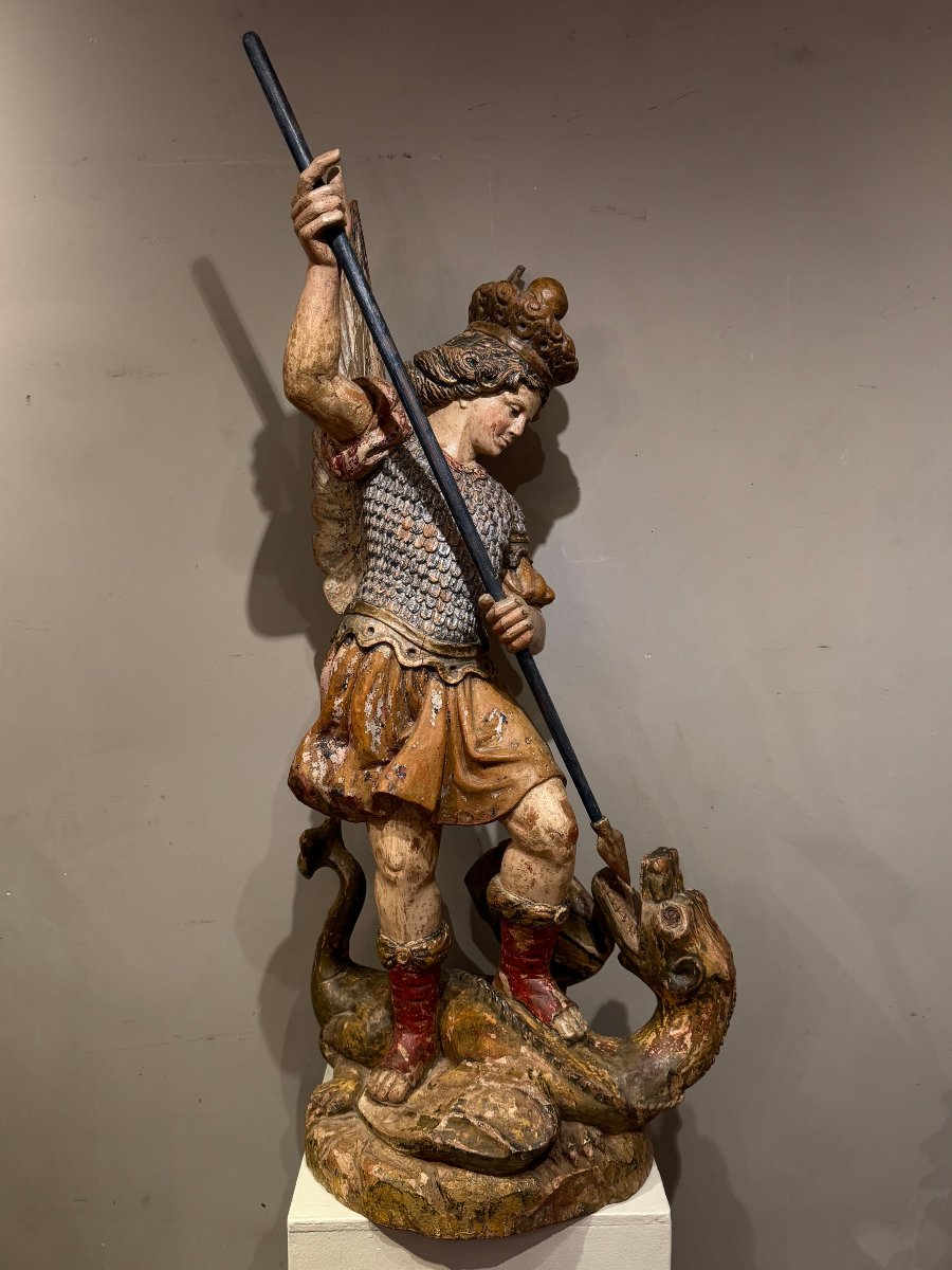 " Saint Michel terrassant le dragon", Italie, 18e s.
