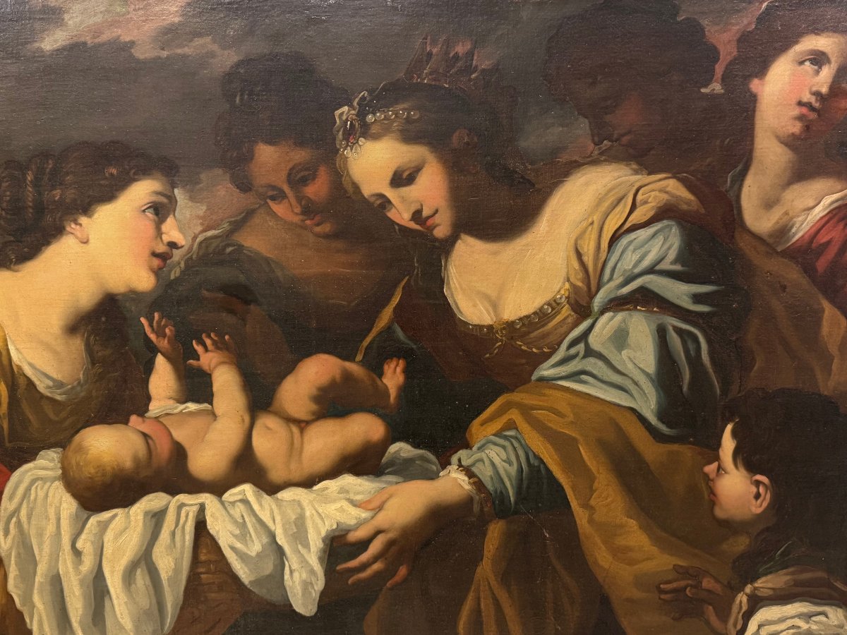 "moses And The Pharaoh's Daughter," Genoese School, Late 17th–early 18th Century.-photo-3