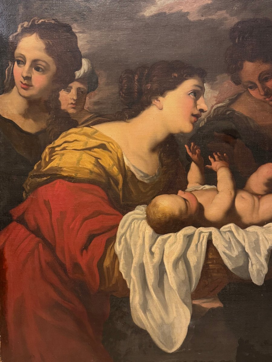 "moses And The Pharaoh's Daughter," Genoese School, Late 17th–early 18th Century.-photo-4