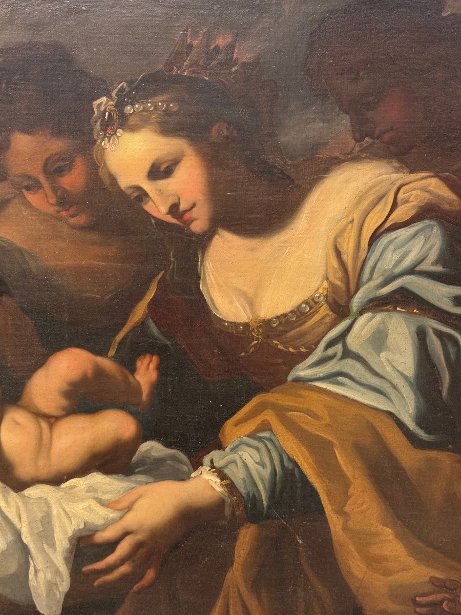 "moses And The Pharaoh's Daughter," Genoese School, Late 17th–early 18th Century.-photo-1