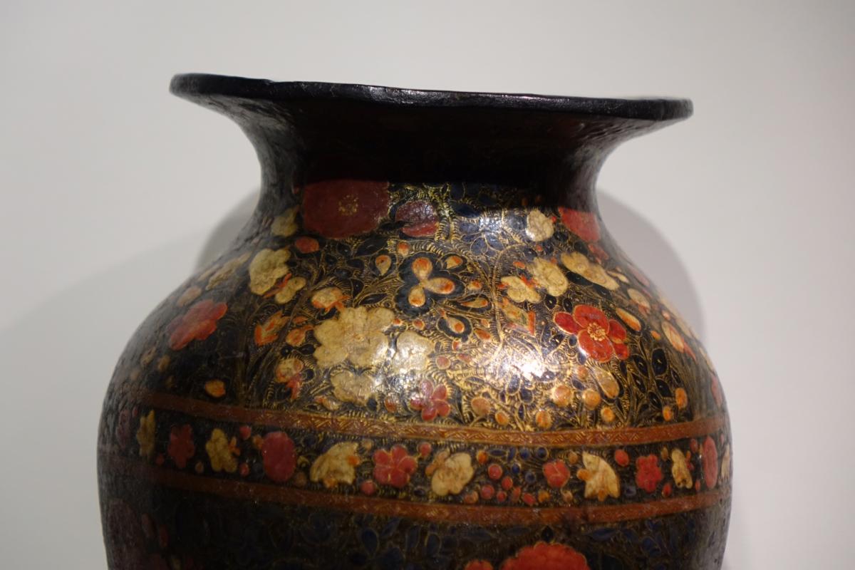 Vase laqué ,Cachemire,19e s.-photo-4