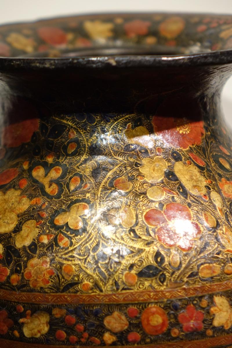 Vase laqué ,Cachemire,19e s.-photo-1