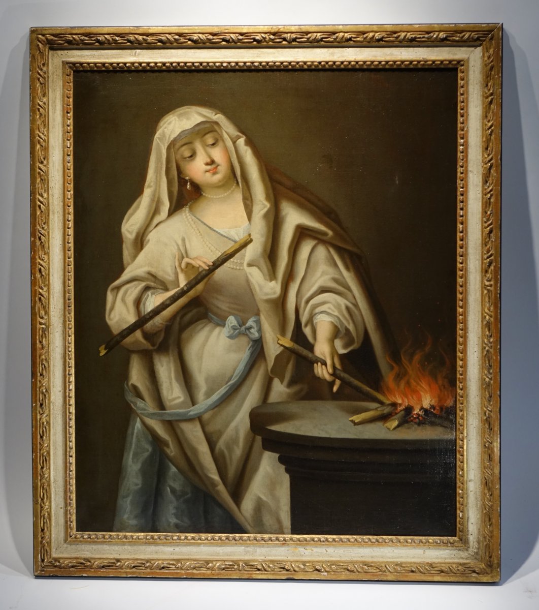 Vestal Reviving The Sacred Fire, French School From The 18th C.