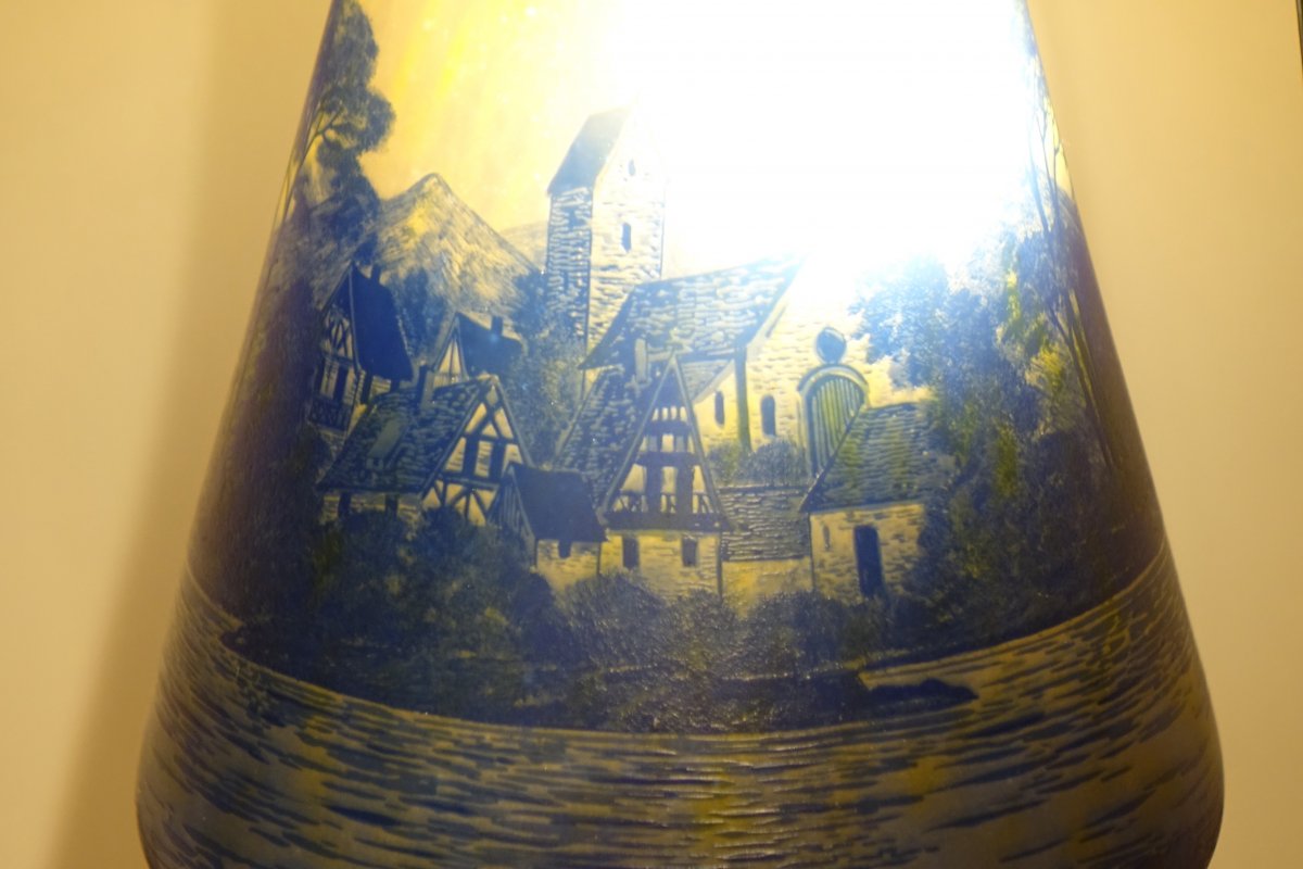 Grand Vase En Pâte De Verre, Richard Burghstal, Vers 1925-photo-1