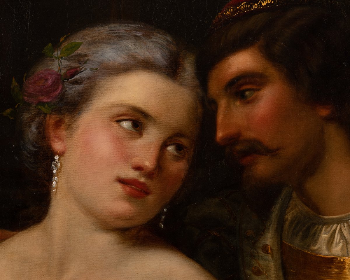 "Une scène galante durant le carnaval de Venise", G.Guffens? 1878-photo-3