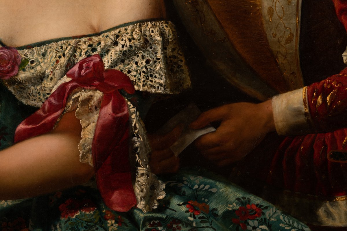 "Une scène galante durant le carnaval de Venise", G.Guffens? 1878-photo-5