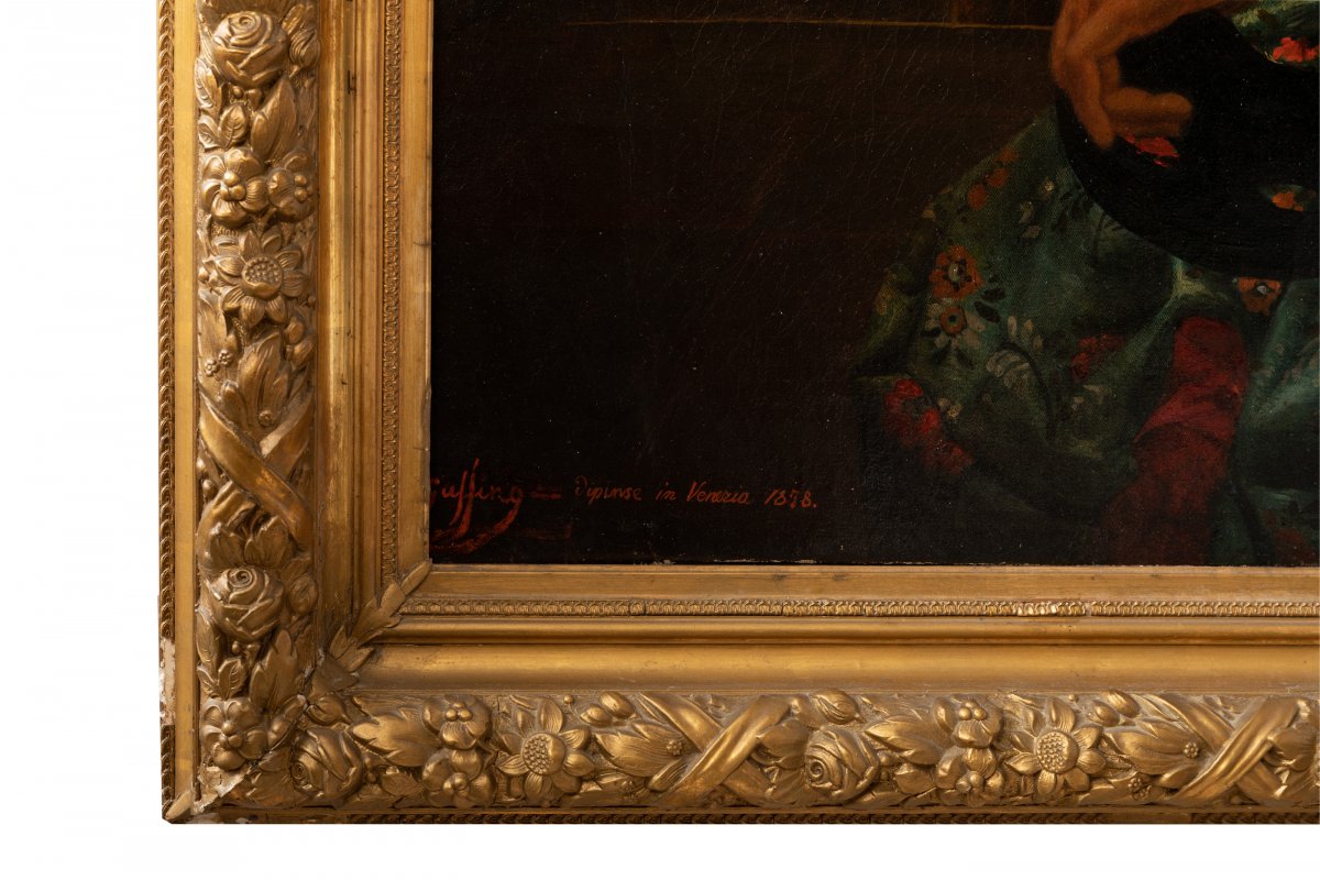 "Une scène galante durant le carnaval de Venise", G.Guffens? 1878-photo-6