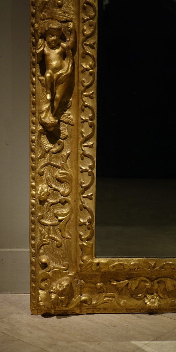 18th C. Giltwood Mirror, South Of France, Or Italy-photo-4