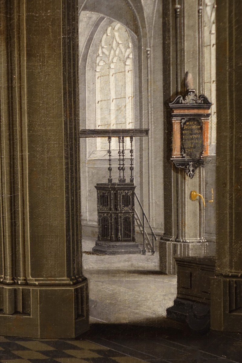 Intérieurde la cathédrale d'Anvers,  hst , Pieter NEEFFS l'ANCIEN ( 1578-)-photo-3