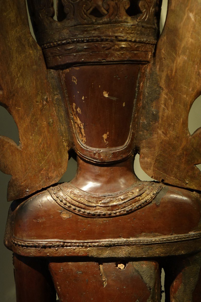 Buddha In Lacquered Wood, Shan States, Burma, Partly 18th C.-photo-5