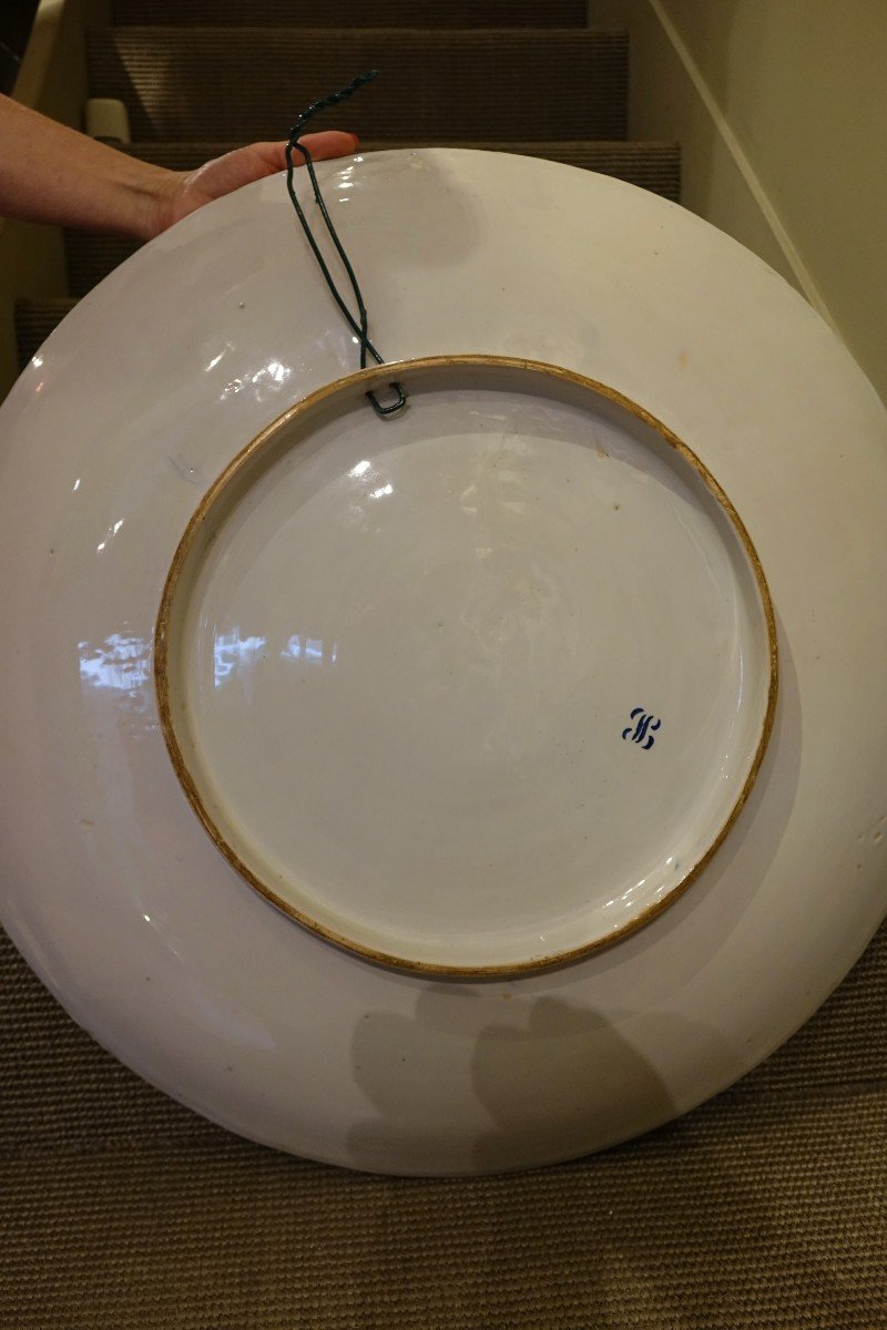 Large Earthenware Dish From Premieres, Circa 1880. Diameter 63-photo-4