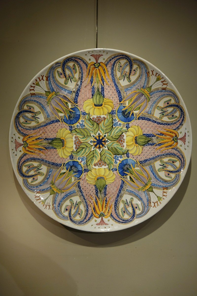 Large Earthenware Dish From Premieres, Circa 1880. Diameter 63