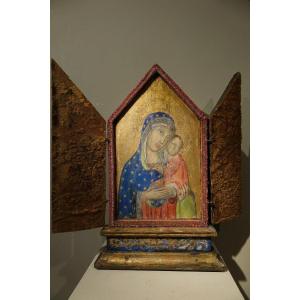 Portable Altar Representing The Virgin And Child, Italy, 19th C.