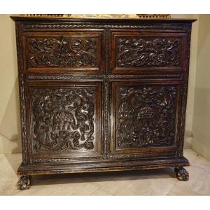 Low Cabinet With Two Doors And Two Drawers, Walnut, Rhône Valley, 17th C.