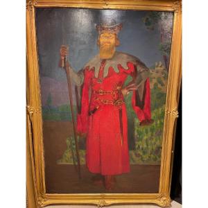 Very Large Painting Representing An Actor? A.f.roberty (1877-1963), Circa 1940