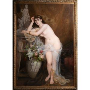 "Le modèle", très grande huile sur toile, A.F.LAURENS, 1883