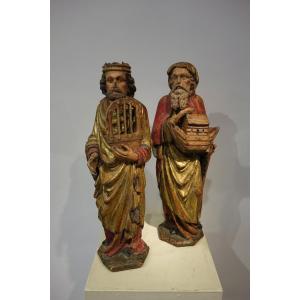 Noah And King David, Flanders, Early 16th Century.