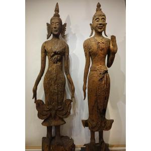 Two Very Large Buddhas, Laos, Luang Prabang, 17th-18th Century.