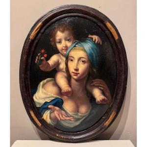Vierge à l'Enfant , école Française, 18e s.