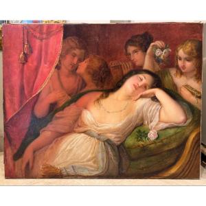 "a Young Sleeping In A Récamier", Italian Romantic School , Circa 1840