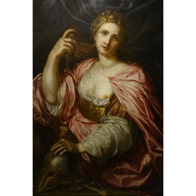 "athena", Oil On Canvas, Italy, Early 17th C.