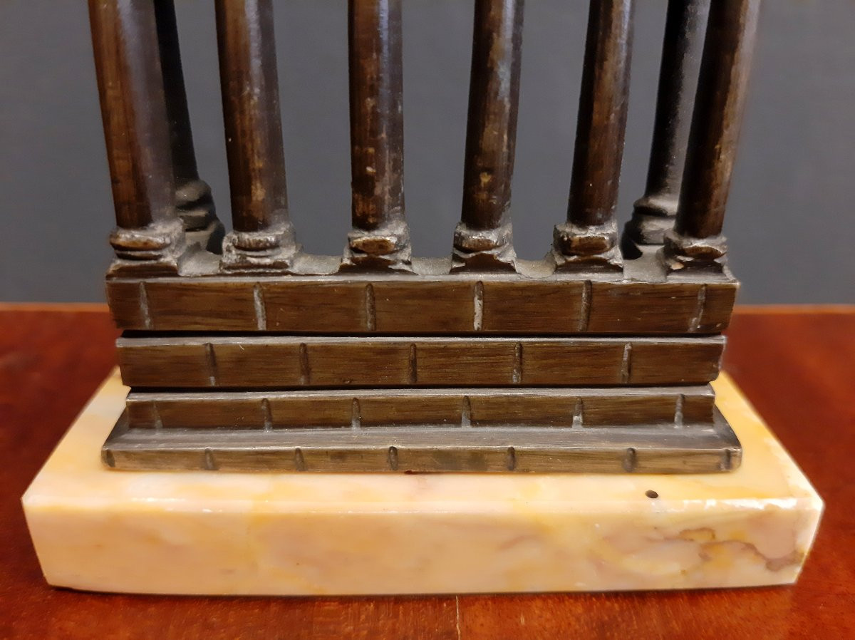Temple Of Saturn, Bronze With Marble Base, Grand Tour-photo-5