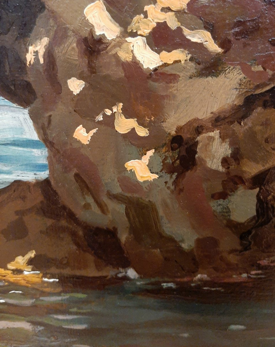 Arco Naturale à Capri, Max Roeder, Huile sur carton-photo-7