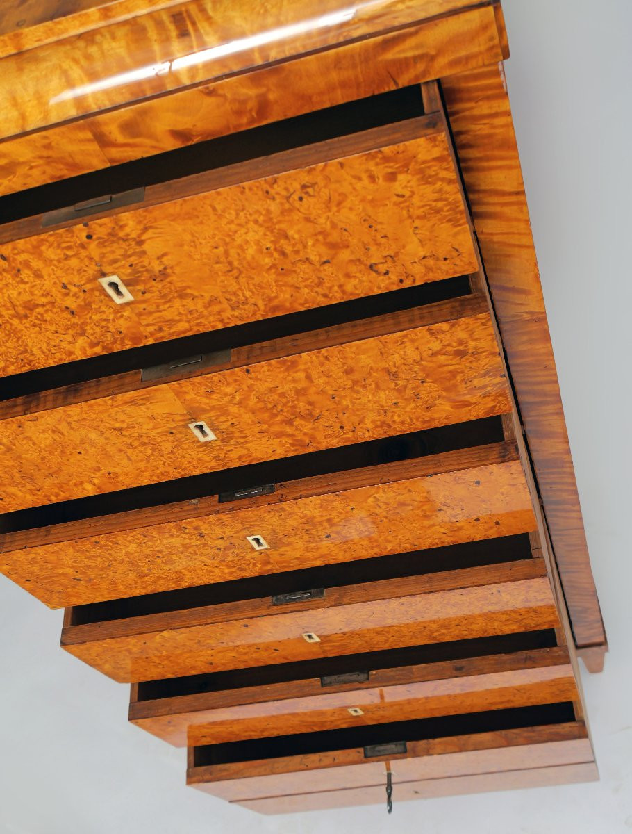 Chest Of Drawers With Six Drawers, Birch And Karelian Birch, 1810-photo-3