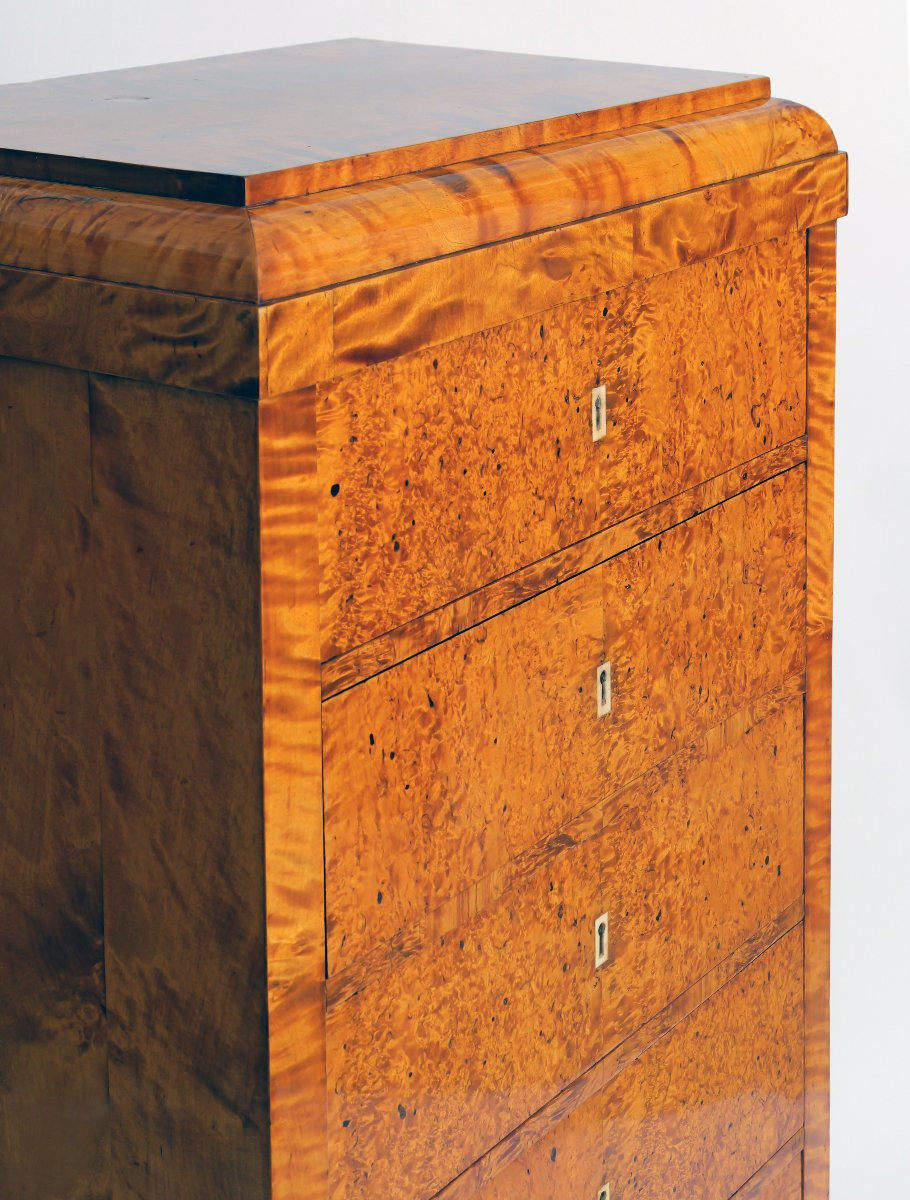 Chest Of Drawers With Six Drawers, Birch And Karelian Birch, 1810-photo-8