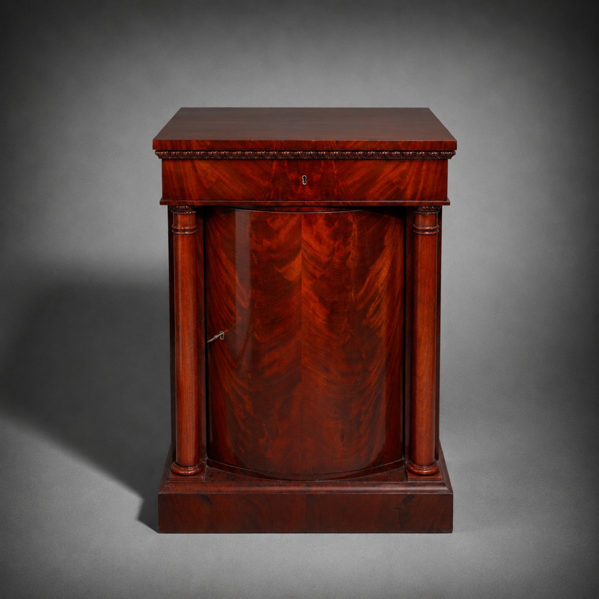Pair Of Pillar Cabinets, Curved Door With Flanking Columns And Head Drawer, 1810-photo-4