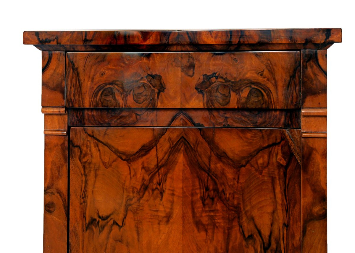 Walnut Side Table With Drawer And Door, South Germany, 1820-photo-1