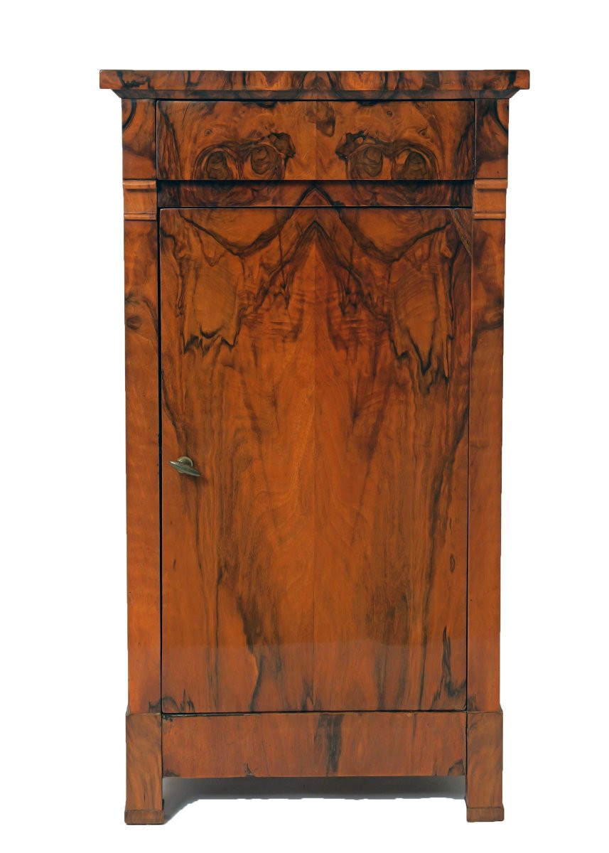 Walnut Side Table With Drawer And Door, South Germany, 1820-photo-4
