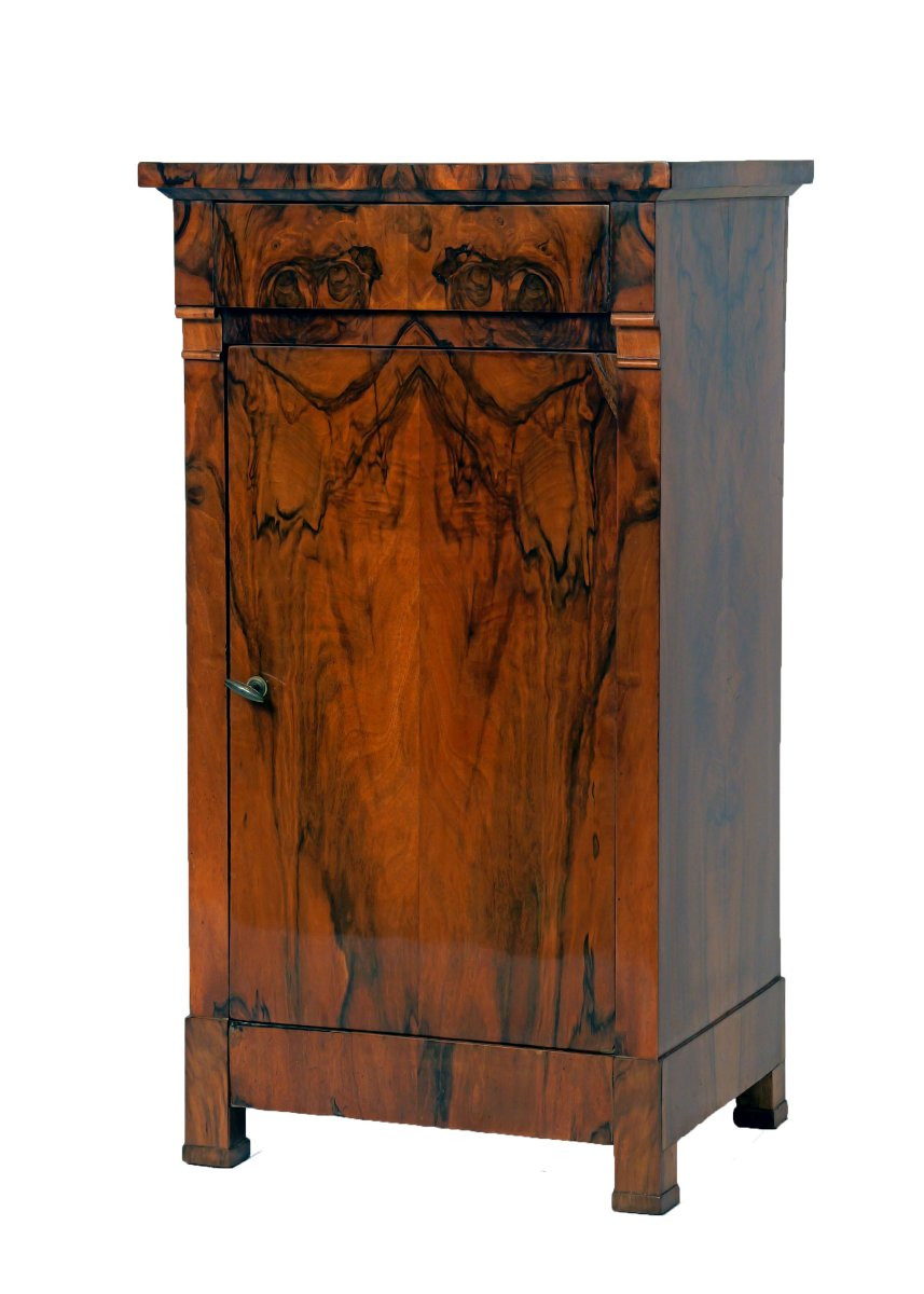 Walnut Side Table With Drawer And Door, South Germany, 1820-photo-7