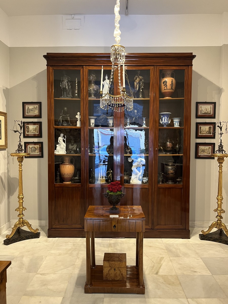 Four-door Bookcase, Charles X, Mahogany -photo-2