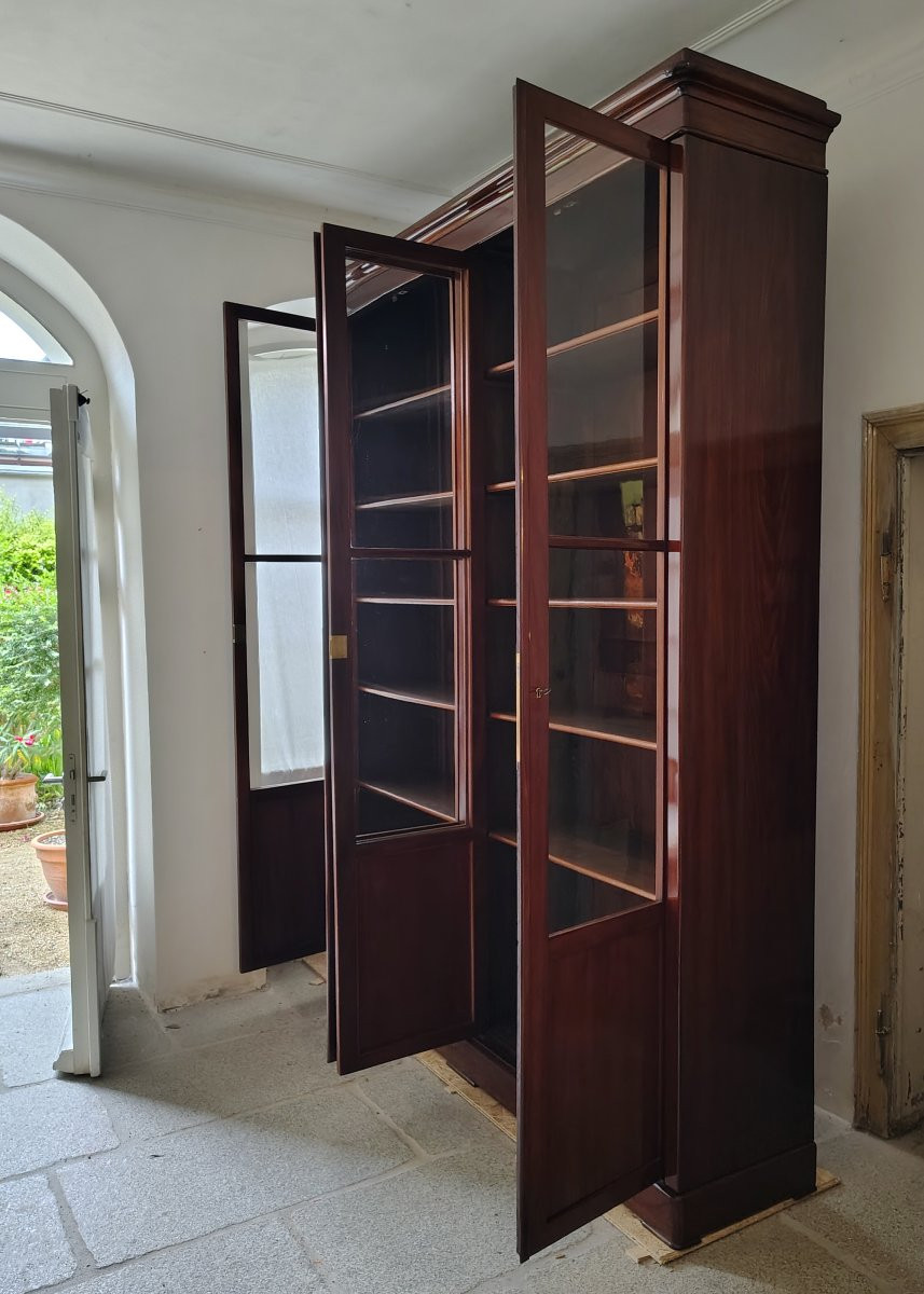 Four-door Bookcase, Charles X, Mahogany -photo-5