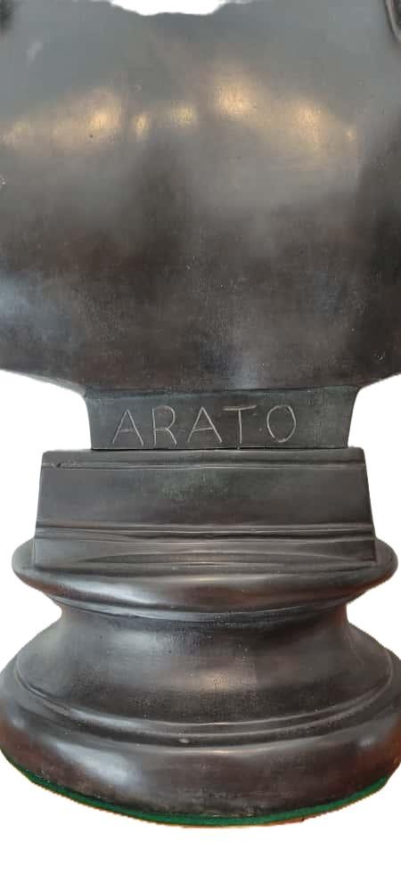 Buste d'Arato, général spartiate, Bronze, Italie, XIXe siècle-photo-4