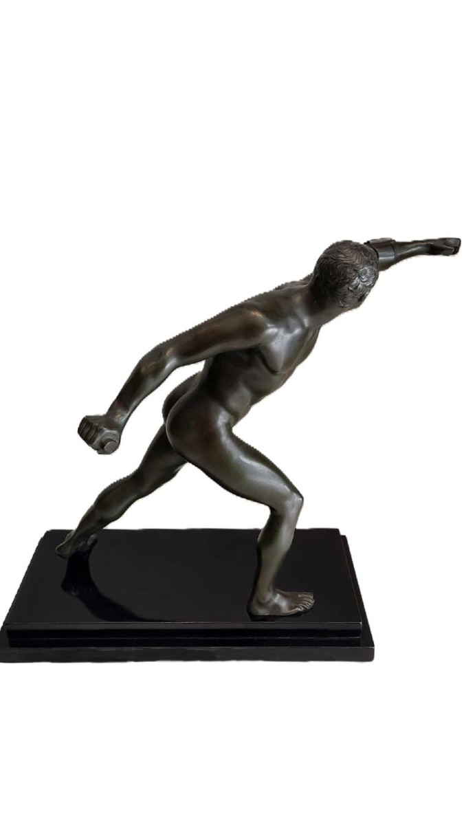 Gladiateur Borghèse, Sculpture en bronze du Grand Tour, France, fin du XIXe siècle