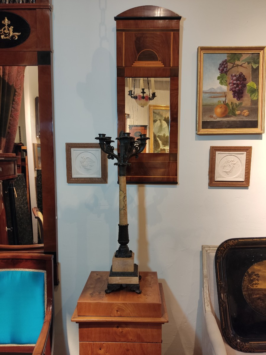 Girandole Chandelier Siena Marble And Bronze, Paris, Charles X-photo-3