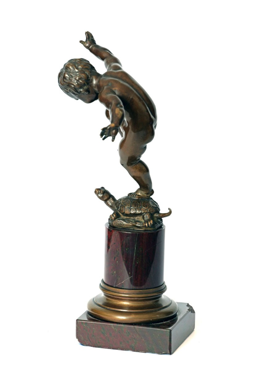Balance Act, Otto Geyer, 19th Century Bronze Sculpture On Marble Base-photo-4