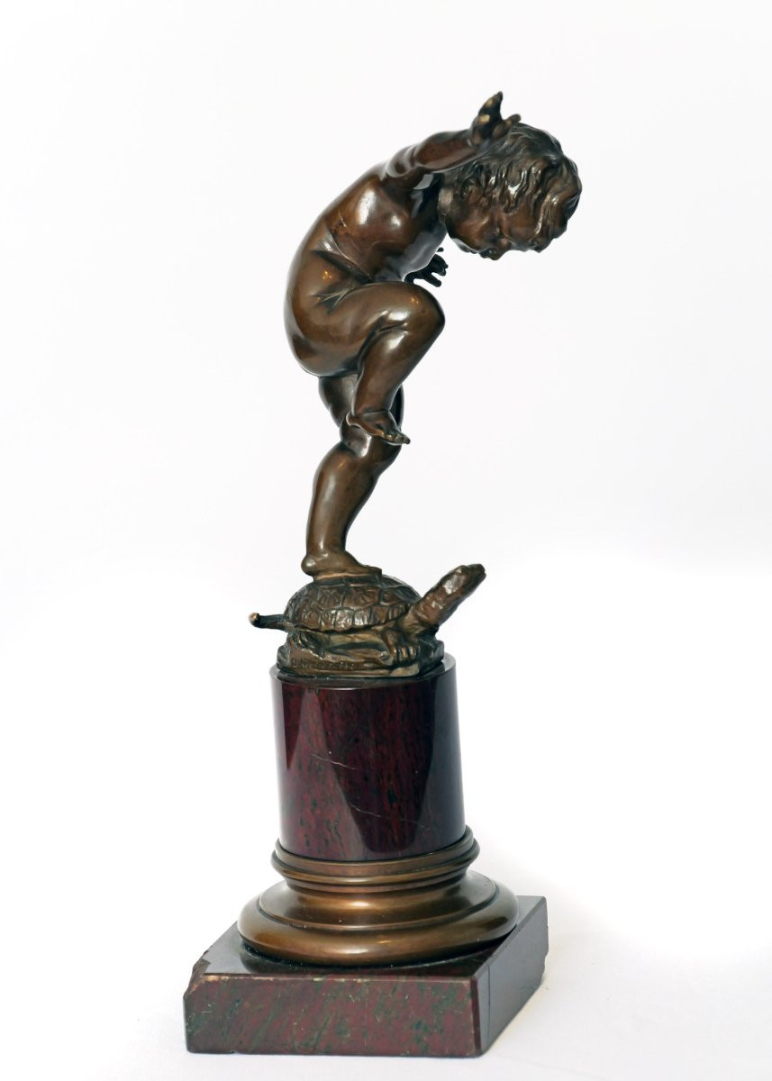 Balance Act, Otto Geyer, 19th Century Bronze Sculpture On Marble Base-photo-5