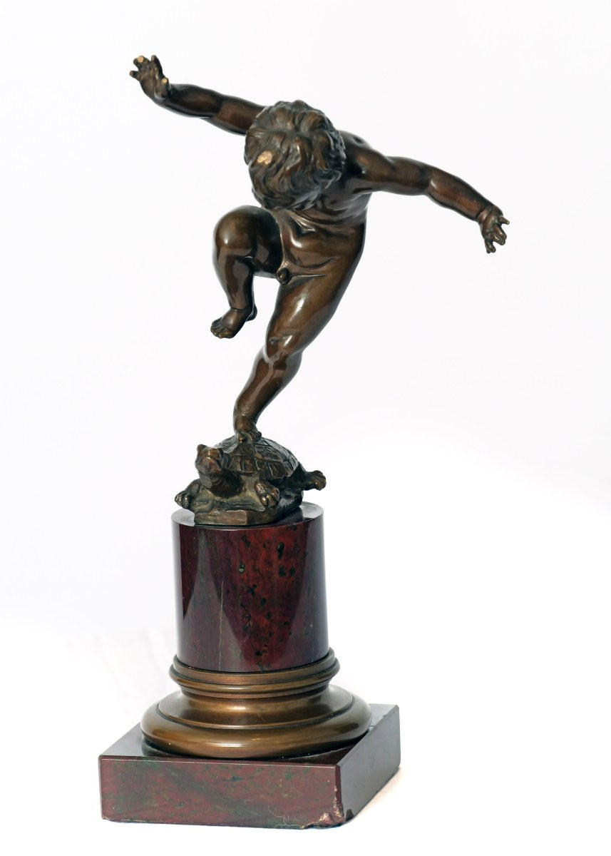 Balance Act, Otto Geyer, 19th Century Bronze Sculpture On Marble Base-photo-6