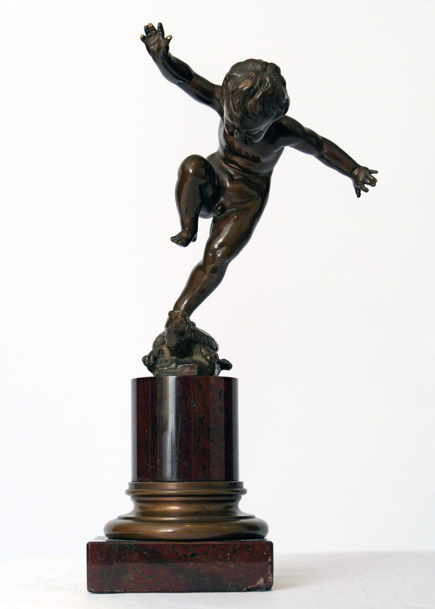 Balance Act, Otto Geyer, 19th Century Bronze Sculpture On Marble Base